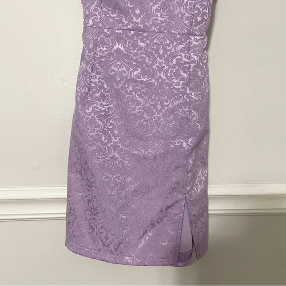 Lucy in The Sky • floral jacquard one shoulder asymmetrical mini dress sz XS - Picture 8 of 11